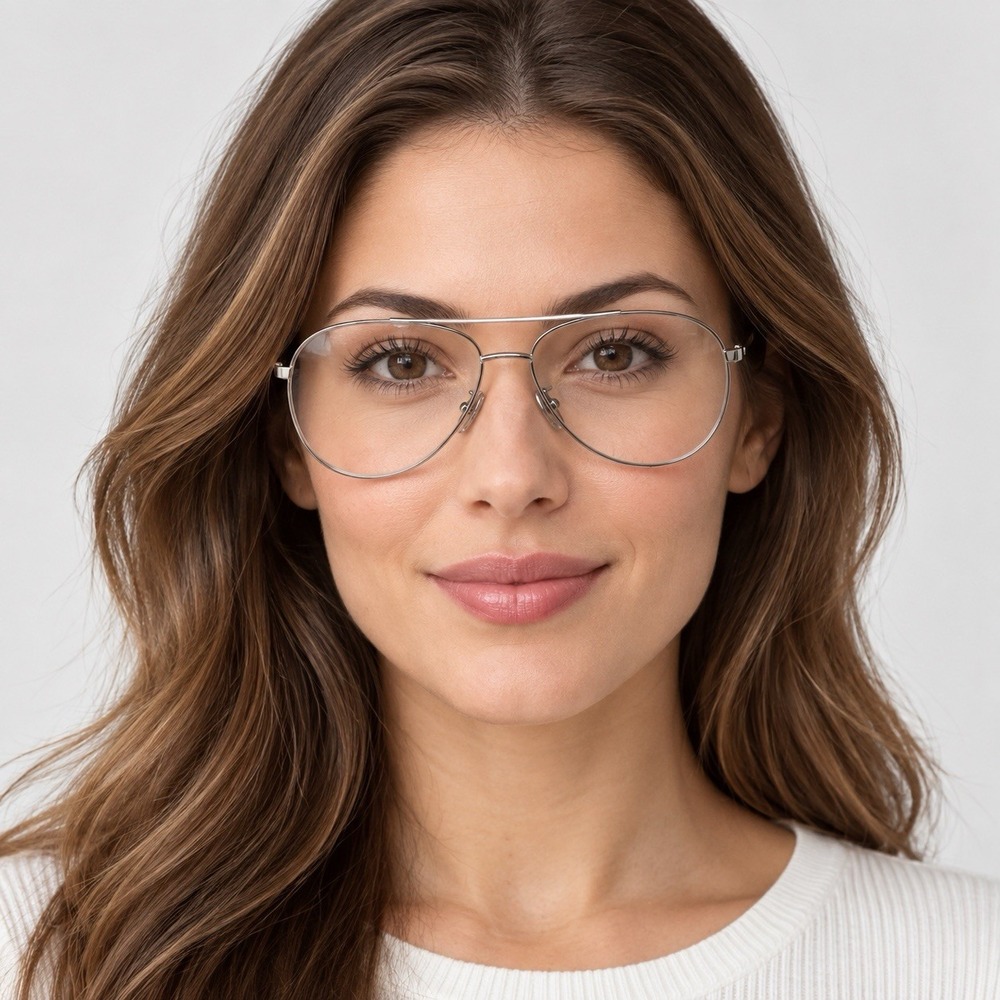 New Celine Palladium Women's Aviator Silver Frame Eyeglasses $350
